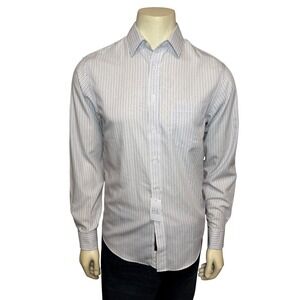Jos A Bank Travelers Collection Slim Fit Shirt Mens 15 34 Purple White Striped